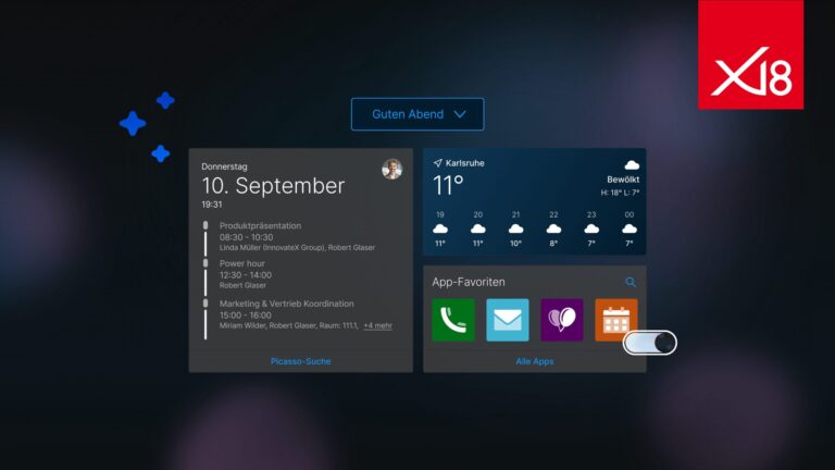 CAS genesisWorld x18 Oberfl&auml;che mit Dark Mode und x18 Kennzeichnung